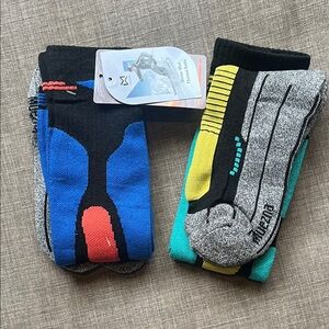 2 Pair Muezna Merino Wool Blend Ski Winter Thermal Socks NWT